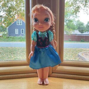 Disney Frozen Anna 13" Princess Doll With Braided Hair & Blue Dress